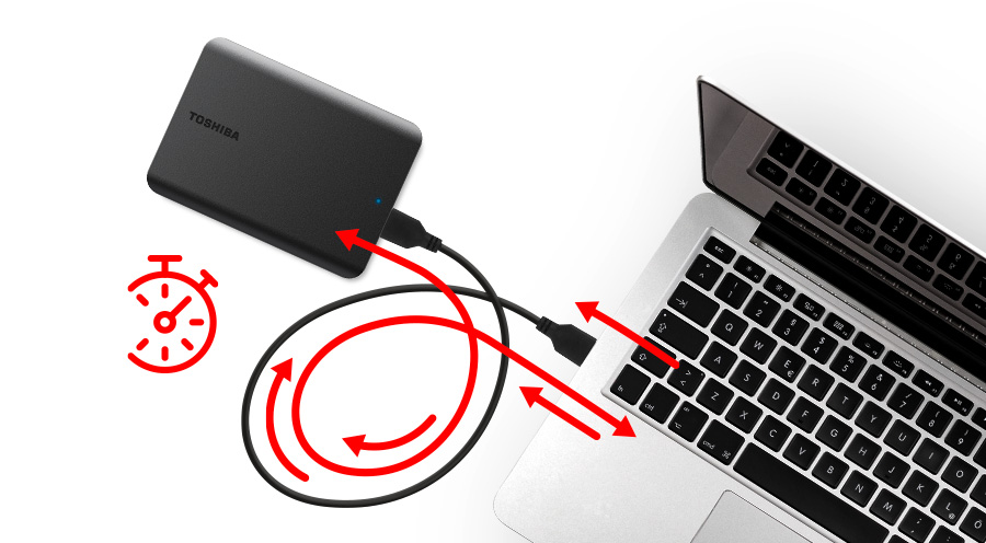 Твърд диск 1TB Toshiba Canvio Basics 2022 (HDTB510EK3AA), външен, 2.5" (6.35), USB 3.2, черен - характеристика 3