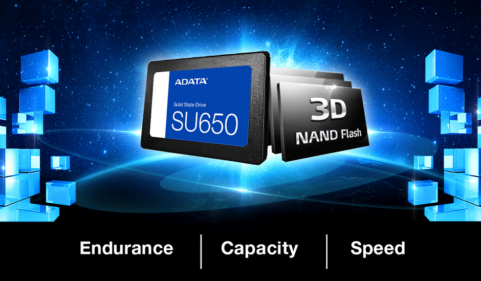 Памет SSD 1TB A-Data SU650, SATA 6Gb/s, 2.5"(6.35cm), скорост на четене до 520MB/s, скорост на запис до 450MB/s - характеристика 2