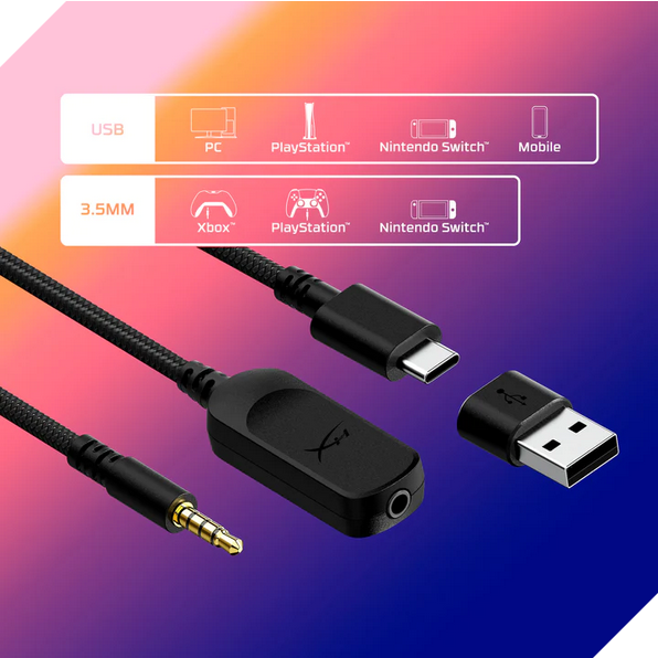 Слушалки HyperX Cloud III, микрофон, 53mm неодимови драйвери, 3.5mm жак, USB-C, USB-A адаптер, DTS Headphone:X, черни - характеристика 7