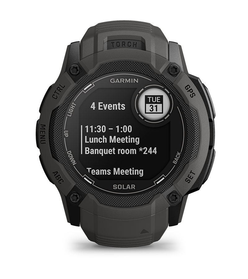 Смарт часовник Garmin Instinct 2X Solar Graphite, 1.1" x 1.1" (2.7 x 2.7cm), MIP дисплей, до 60 часа време на работа в GPS режим, пулсомер, слънчево зареждане, GPS, фитнес режими, черен - характеристика 17
