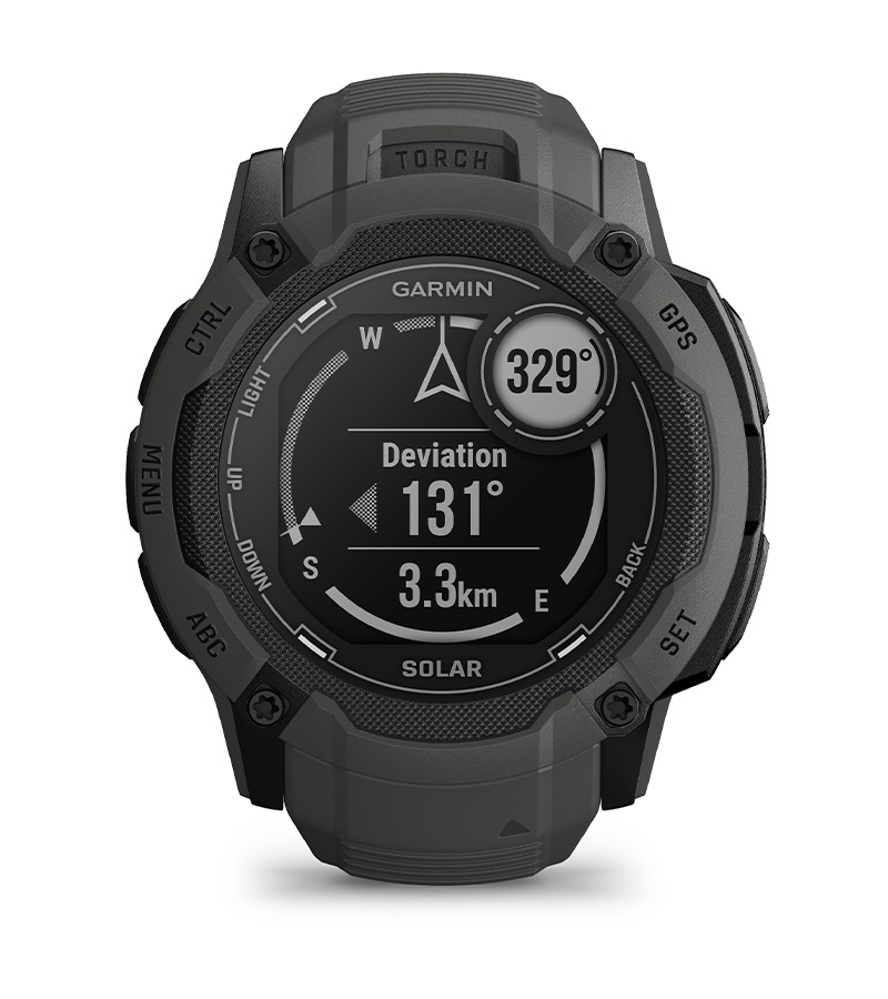 Смарт часовник Garmin Instinct 2X Solar Graphite, 1.1" x 1.1" (2.7 x 2.7cm), MIP дисплей, до 60 часа време на работа в GPS режим, пулсомер, слънчево зареждане, GPS, фитнес режими, черен - характеристика 34